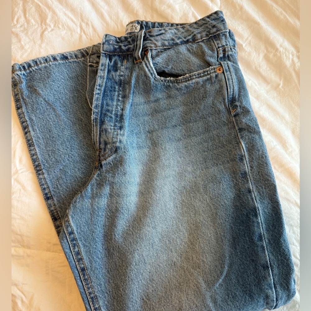 Stradivarius Mom Jeans Blue Denim